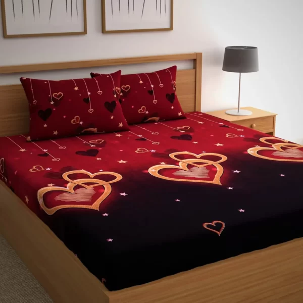Luxurivo Home 120-TC Bedsheet (Red Dil)