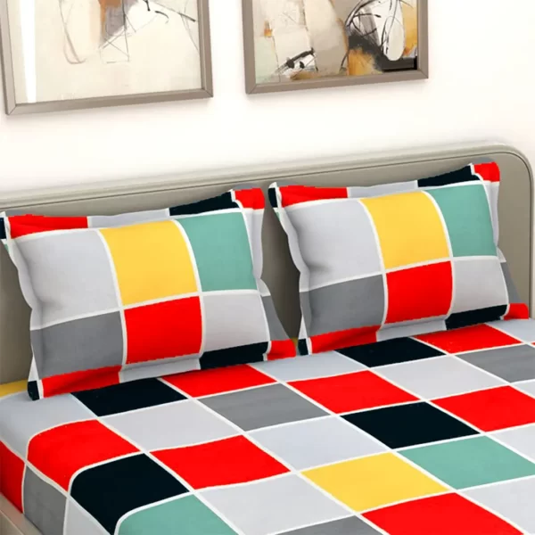 Luxurivo Home 144-TC Double Bedsheet (Multi-Colore)