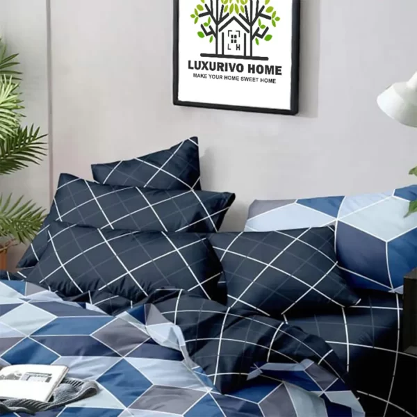 Luxurivo Home 144-TC Double Bedsheet (Dark Blue)